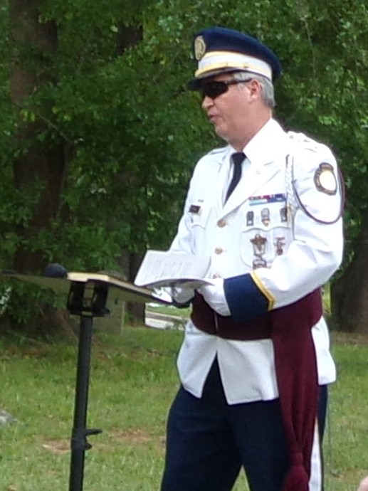 Stone Mountain Confederate Memorial Cemetery Sat., 29 April, Commandant Richard Straut at podium.